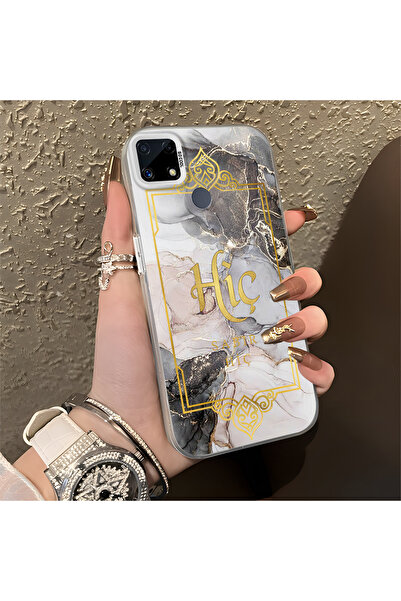 Hontinga حافظة متوافقة مع هاتف Realme C25S، حافظة هاتف صلبة مضادة للسقوط، فن ...