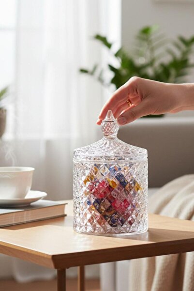 ALBETTO وعاء سكر زجاجي كريستالي فاخر، وعاء حلقوم التركي، tg1030-5