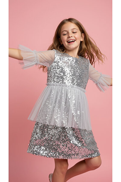 Jolanda فستان للفتيات مزين بالترتر للمناسبات الخاصة