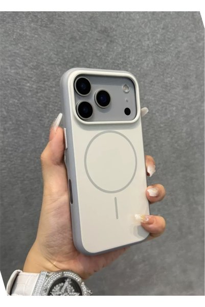İtarz iPhone 17 Pro Compatible Gray Color, Magsafe Compatible, Metal Keys, Ma...