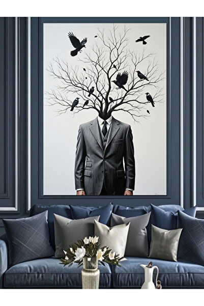 KanvasSepeti Čovek sa glavom drveta Visokokvalitetna uljana slika Teksturiran...