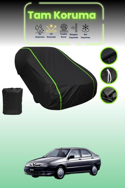 Dokaca Neo غطاء حماية للسيارة باللون الأسود النيون قماش مجدّل ألفا روميو 146 1995 - 2000 متوافق مع غطاء حماية السيارة