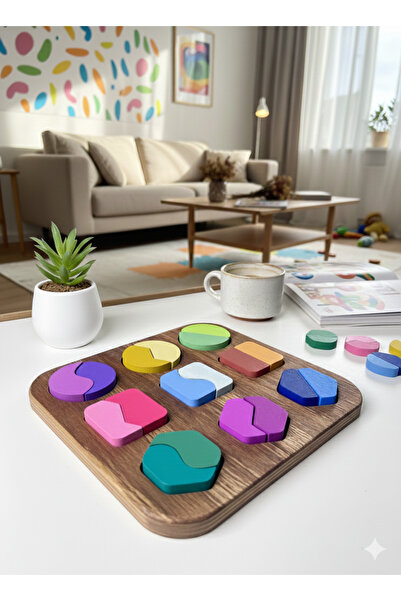 Croen Beauty Ahşap Montessori Eğitici Oyuncak | Renkli Şekil Eşleştirme Zeka ...