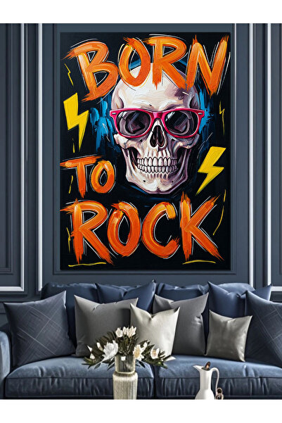 KanvasSepeti Born To Rock Pictură în ulei de înaltă calitate texturat Canvas ...