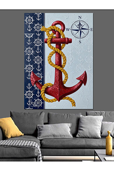 KanvasSepeti Çapa Denizcilik Pictură în ulei de înaltă calitate texturat Canv...
