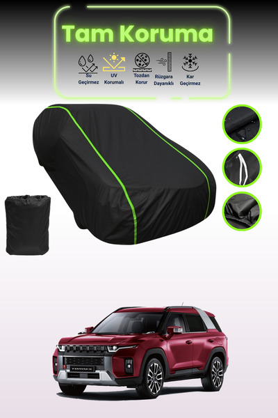 Dokaca Neo غطاء حماية للسيارة من القماش الأسود المتوافق مع سيارة Ssangyong Torres قماش مجدّل