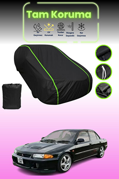 Dokaca Neo غطاء حماية للسيارة من القماش الأسود اللامع قماش مجدّل متوافق مع سيارة ميتسوبيشي لانسر 2