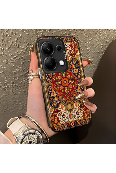 Hontinga حافظة متوافقة مع هاتف Xiaomi Poco M6 Pro 4G مضادة للسقوط بنمط السجاد...