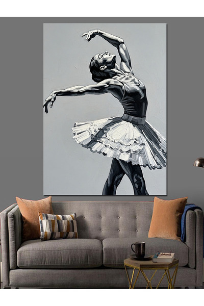 KanvasSepeti Femeie care face balet Pictură în ulei de înaltă calitate textur...
