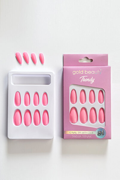 Gold Beauty Trendy Jel Takma Trınak 12'li + Yapıştırıcı