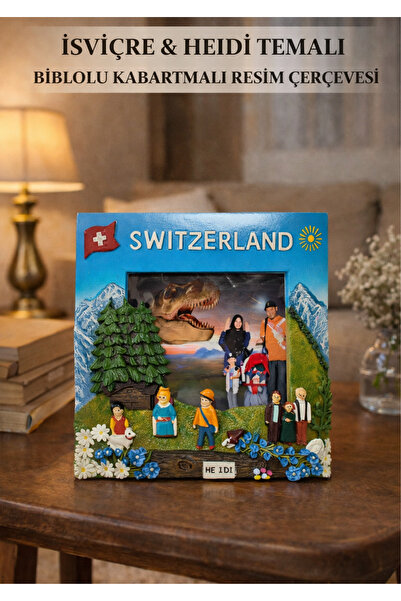 onyyapim İSVİÇRE & HEIDI TEMALI BİBLOLU KABARTMALI RESİM ÇERÇEVESİ