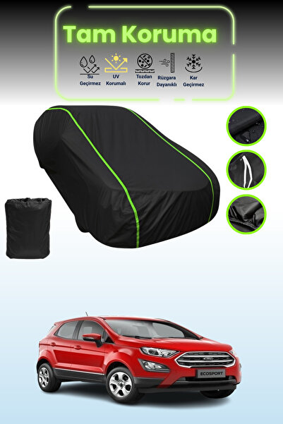 Dokaca Neo غطاء حماية للسيارة من القماش الأسود النيون قماش مجدّل فورد إيكوسبورت 2017 - 2021 متوافق مع غطاء حماية السيارة من القماش