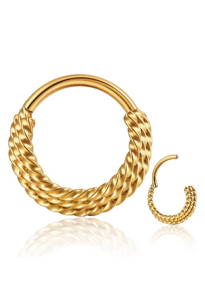 Bylin %100 Cerrahi Çelik Halka Kilitli Piercing Küpe-Septum, Daith, Helix, Co...