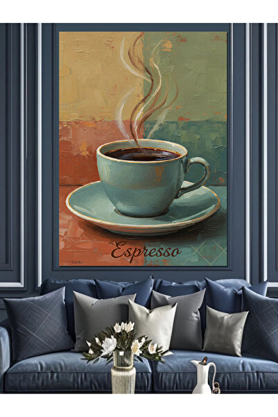 KanvasSepeti Green Ground Coffee Vopsea în ulei de înaltă calitate texturat C...