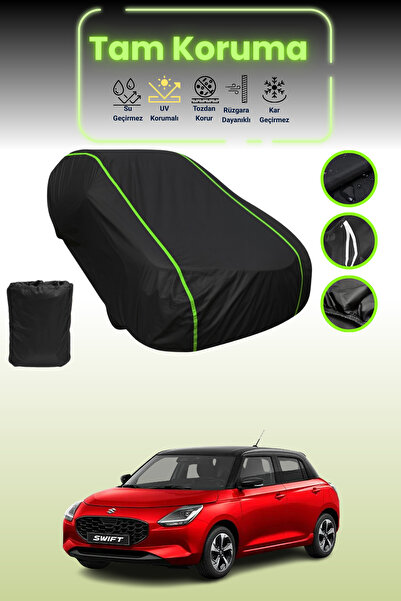 Dokaca Neo غطاء حماية للسيارة من القماش الأسود المتوافق مع سيارة سوزوكي سويفت قماش مجدّل من نيون
