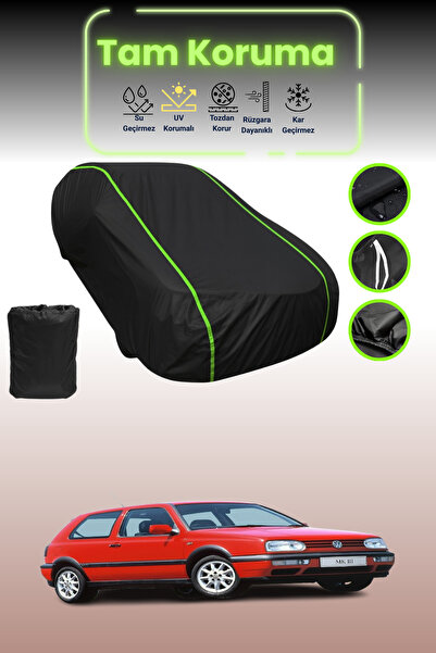 Dokaca Neo غطاء حماية للسيارة باللون الأسود النيون قماش مجدّل فولكس فاجن جولف...