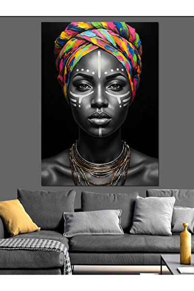 KanvasSepeti Αφρικανική πολύχρωμη ελαιογραφία υψηλής ποιότητας Με υφή Καμβάς ...