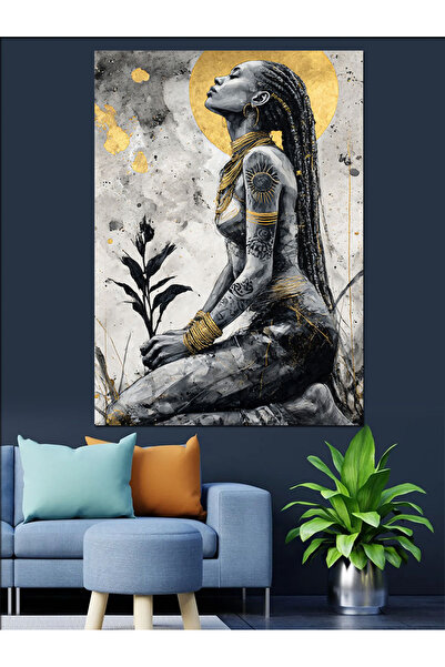 KanvasSepeti Pictură în ulei de înaltă calitate cu detalii aurii texturat Can...