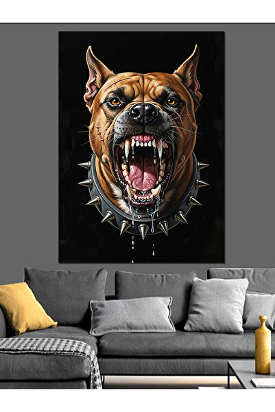 KanvasSepeti Angry Dog Wild Pictură în ulei de înaltă calitate texturat Canva...