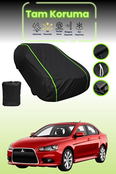 Dokaca Neo غطاء حماية للسيارة من القماش الأسود اللامع قماش مجدّل ميتسوبيشي جراند لانسر x متوافق مع غطاء حماية السيارة من القماش الأسود اللامع