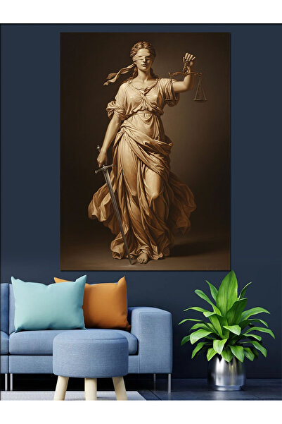 KanvasSepeti Zeița Justiției Pictură în ulei de înaltă calitate texturat Pânz...
