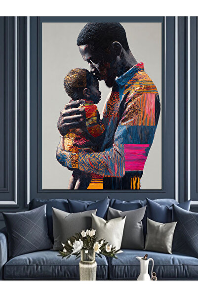 KanvasSepeti Αγκαλιάζοντας το μωρό σας Υψηλής ποιότητας ελαιογραφία Με υφή Κα...