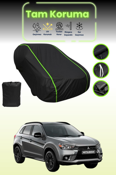 Dokaca Neo غطاء حماية للسيارة من القماش الأسود اللامع قماش مجدّل متوافق مع ميتسوبيشي Asx 1