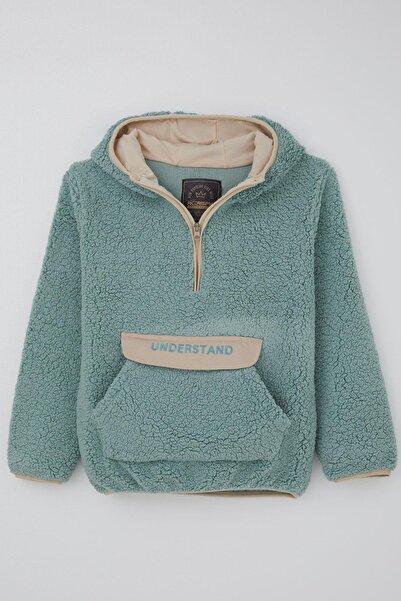 REYCAN Hanorac de pluș pentru băieți tricou cu glugă cu buzunar cangur 5-8 an...