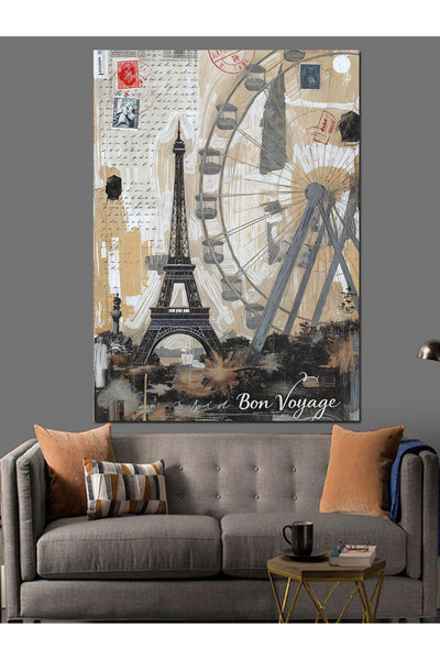 KanvasSepeti Turnul Eiffel din Paris Pictură în ulei de înaltă calitate textu...