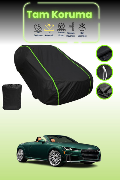 Dokaca Neo غطاء حماية من القماش للسيارة متوافق مع سيارة أودي تي تي إس رودستر 2018 - 2021 باللون الأسود النيون