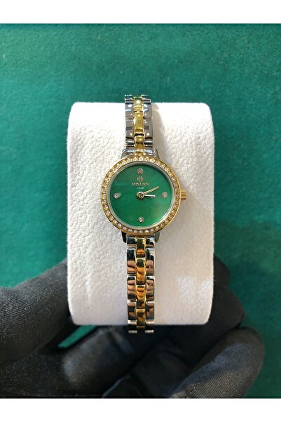 Hislon ساعة يد نسائية مقاومة للماء بعلبة صغيرة من الفولاذ الصلب وزجاج الياقوت