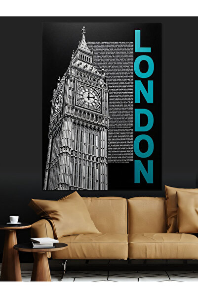 KanvasSepeti London Big Ben Pictură în ulei de înaltă calitate texturat Canva...