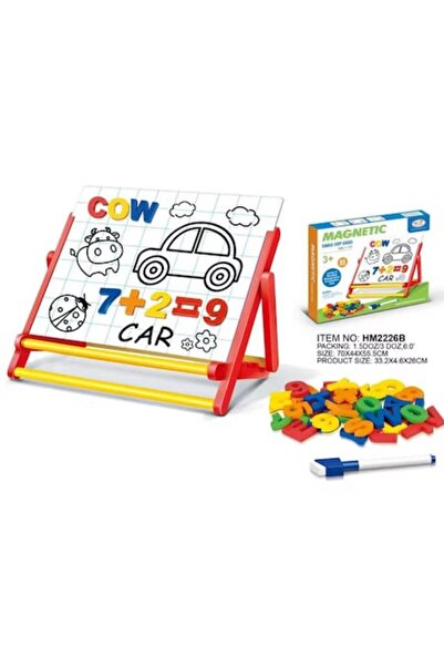 Toy Toy Toy Tablă magnetică cu suport, 53 de piese – Litere și cifre magnetice cu marker, roșu