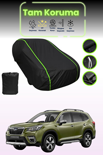 Dokaca Neo غطاء حماية للسيارة من القماش الأسود اللامع قماش مجدّل سوبارو فورستر 1 متوافق مع غطاء حماية السيارة من القماش الأسود اللامع
