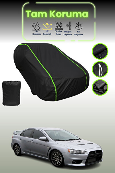 Dokaca Neo غطاء حماية للسيارة متوافق مع سيارة ميتسوبيشي لانسر إيفولوشن x 2008 - 2021 باللون الأسود النيون قماش مجدّل