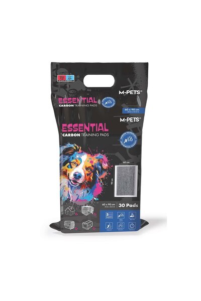 M-PETS ESSENTIAL CARBONLU YAPIŞKANLI ÇİŞ PEDİ 60X90CM 30LU
