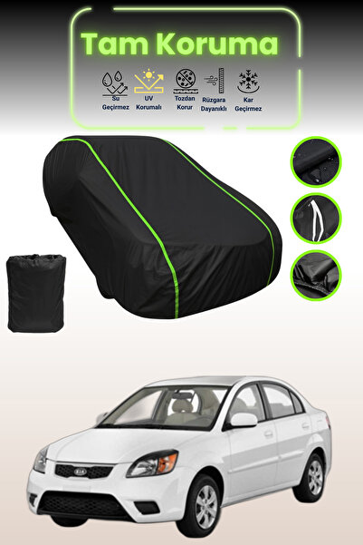 Dokaca Neo غطاء حماية للسيارة من قماش السيارة باللون الأسود النيون قماش مجدّل كيا ريو سيدان 2005 - 2008
