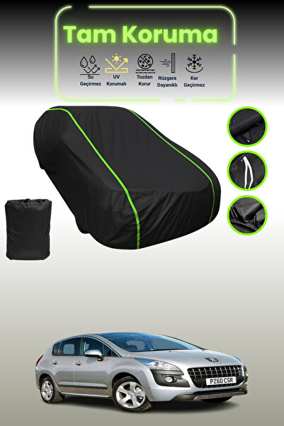 Dokaca Neo غطاء حماية للسيارة من القماش الأسود اللامع قماش مجدّل Peugeot 3008...