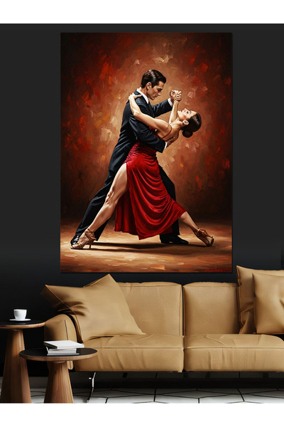 KanvasSepeti În roșu Pictură în ulei de înaltă calitate texturat Canvas Canva...