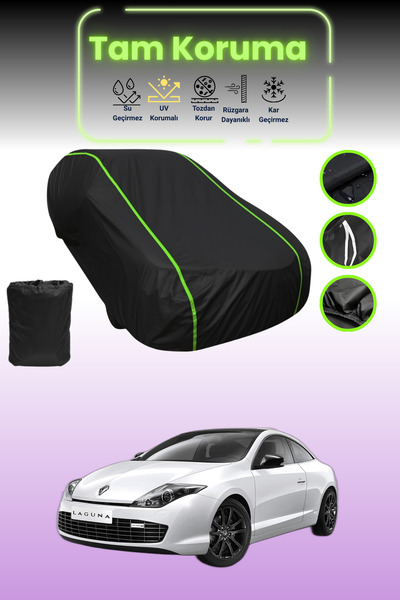 Dokaca Neo غطاء حماية للسيارة باللون الأسود النيون قماش مجدّل متوافق مع سيارة رينو لاجونا كوبيه 2008 - 2021