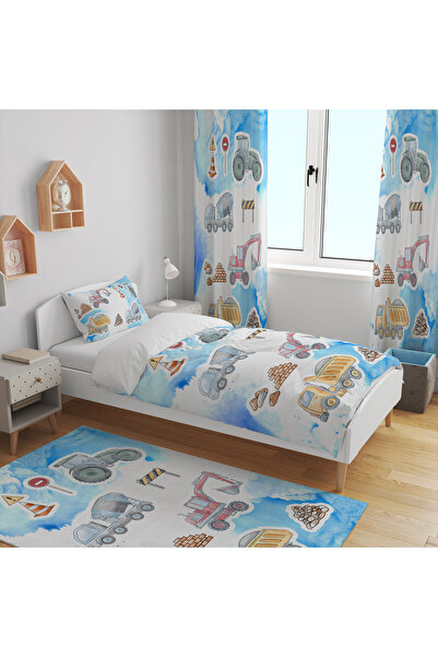 EVSEHOMES ПОВНИЙ НАБІР БУДІВЕЛЬНОЇ ТЕХНІКИ (ФОНОВА ШТОРКА 70X260 ДВІ СТІНКИ -...