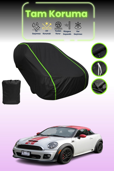 Dokaca Neo غطاء حماية من القماش للسيارة باللون الأسود النيون قماش مجدّل ميني ...