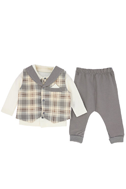 MODANINO Baby Boy 100% Cotton Fabric 3-Piece Set - 0-9 Months 12479