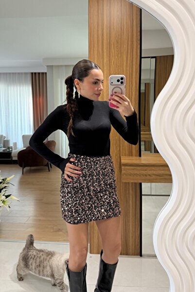 Gizem Ecemiş Khalifa Siyah %100 Kaşmir Body