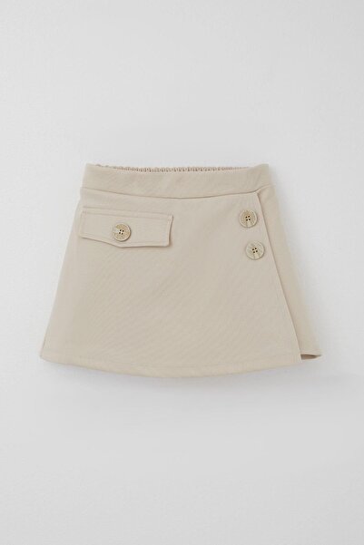 Breeze Κοριτσίστικο σορτς φούστα με λεπτομέρεια κάλυψης τσέπης διακοσμητικά κουμπιά τεμάχια 6-12 ετών, πέτρα