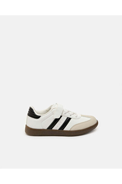 REDTAG Senior Boys White Striped Sneakers