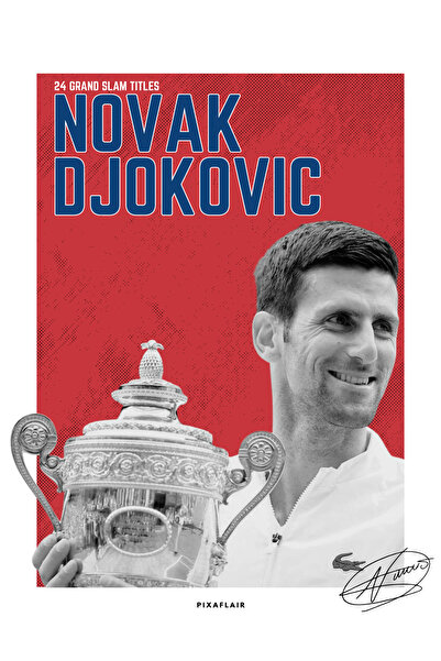 Pixaflair - Novak Djokovic - Tenis - Çerçevesiz Poster