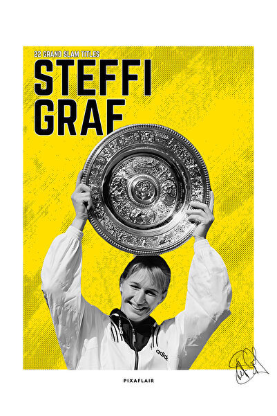 Pixaflair - Steffi Graf - Tenis - Çerçevesiz Poster