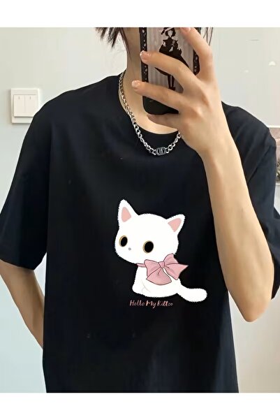 LELVANİ Χαριτωμένο μπλουζάκι με στάμπα γάτας