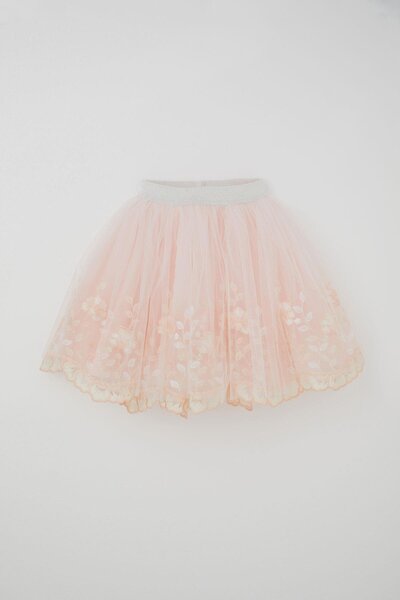 MONİTA Girl's Tutu Skirt Lace Flower Dream 1.5-9 Years Old, Salmon